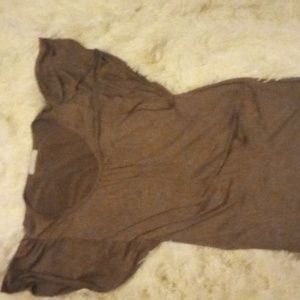 NWOT Charlotte Russe Brown Polyester Ruffle Short sleeve Blouse